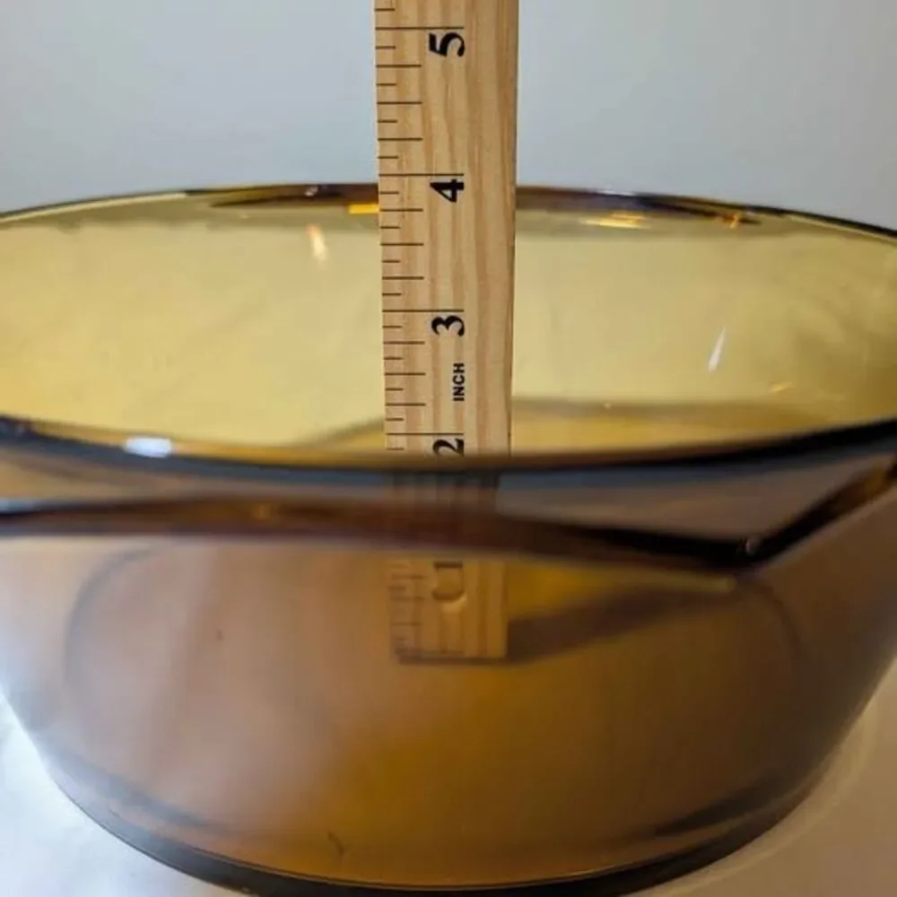 Vintage Arcopal France Amber Glass Casserole Dish